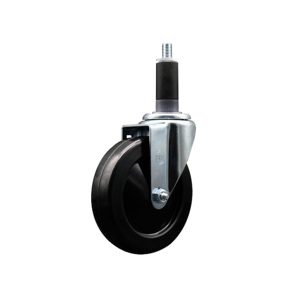 5'' Hard Rubber Wheel Swivel 1-1/8'' Expanding Stem Caster